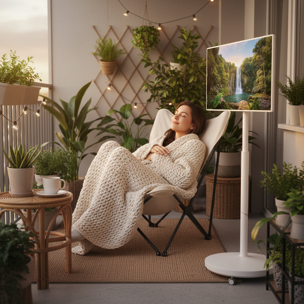 LCD Portable RoundBase TV Screen