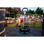 Fantasyview 360° Rotating Photo Booth, 45.2-inch, with RGB Light Strip, App Control, Flight Case, Accommodates 5-7 People