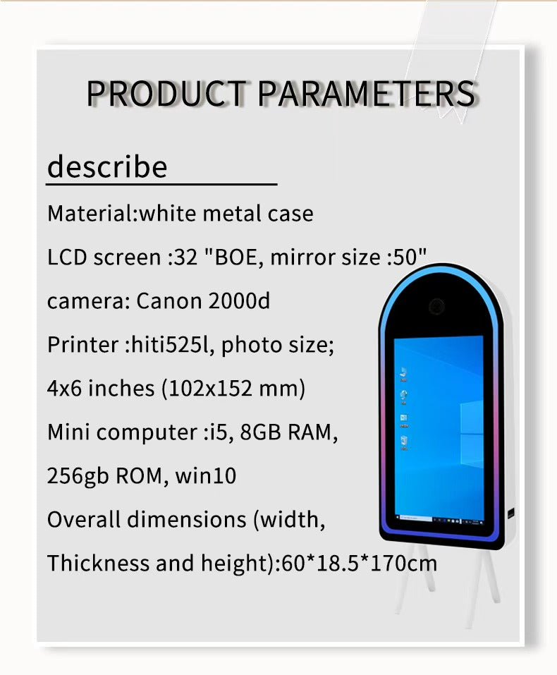 45 inch mirror booth